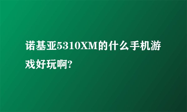 诺基亚5310XM的什么手机游戏好玩啊?