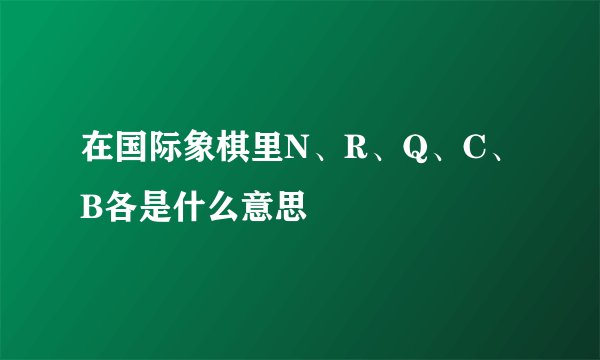 在国际象棋里N、R、Q、C、B各是什么意思