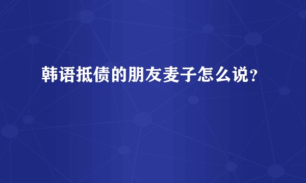 韩语抵债的朋友麦子怎么说？