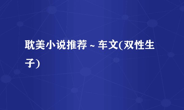 耽美小说推荐~车文(双性生子)