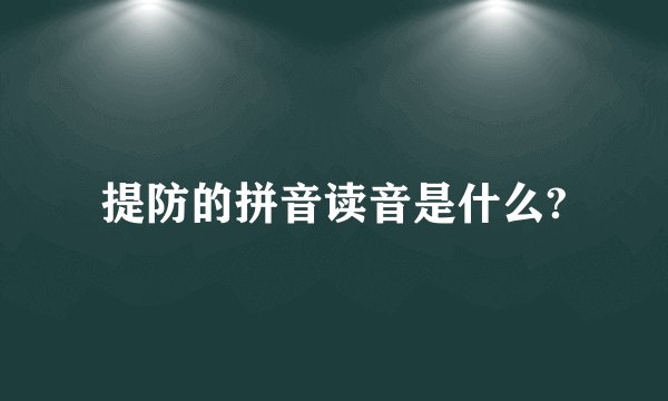 提防的拼音读音是什么?