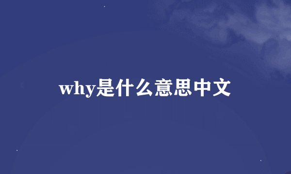 why是什么意思中文