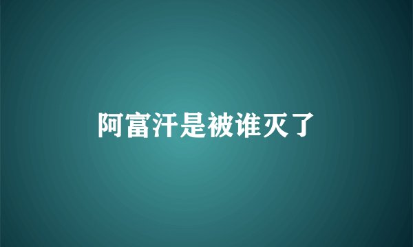 阿富汗是被谁灭了