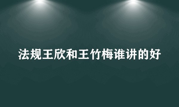 法规王欣和王竹梅谁讲的好