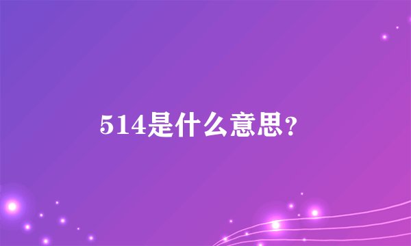 514是什么意思？