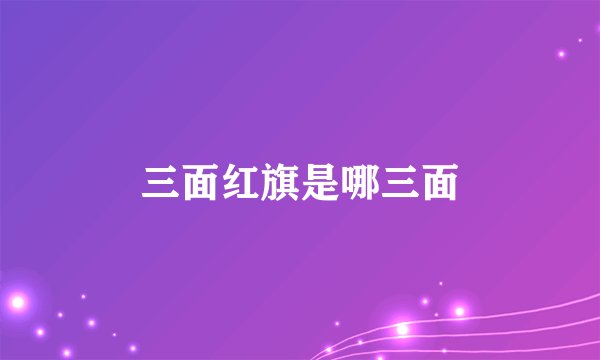 三面红旗是哪三面