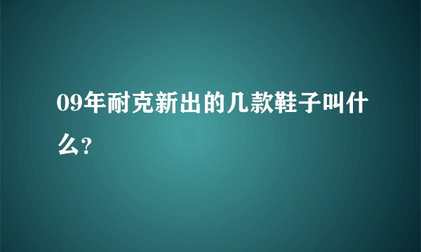09年耐克新出的几款鞋子叫什么？