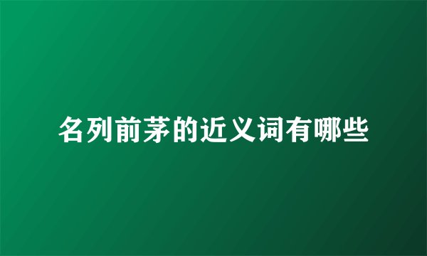 名列前茅的近义词有哪些
