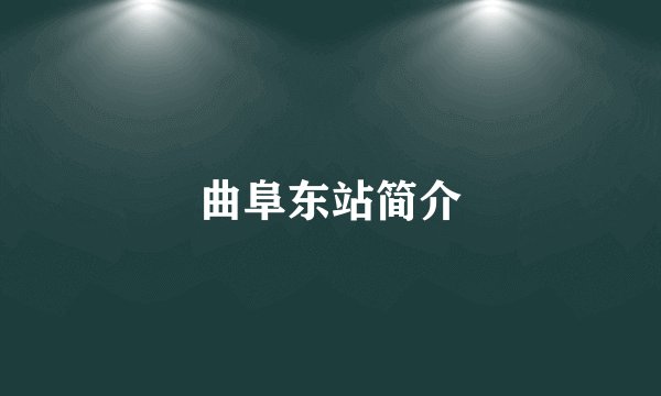 曲阜东站简介