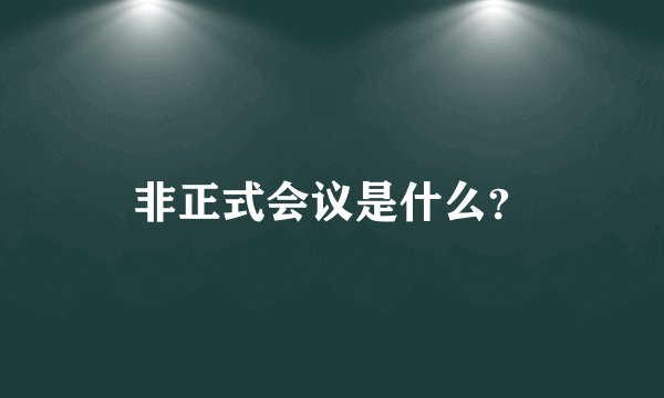 非正式会议是什么？