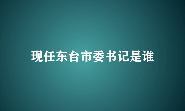 现任东台市委书记是谁