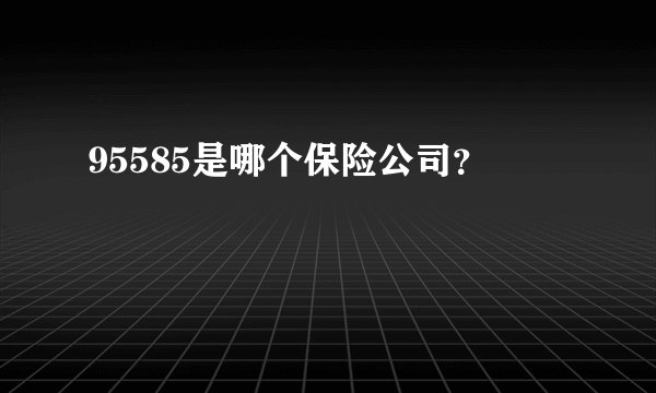 95585是哪个保险公司？