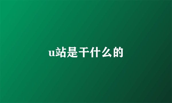 u站是干什么的