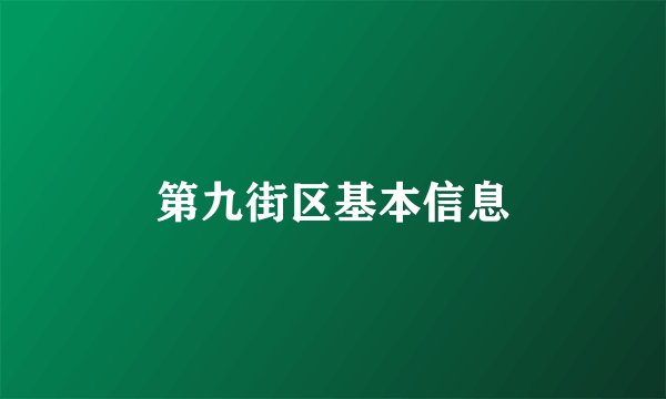第九街区基本信息