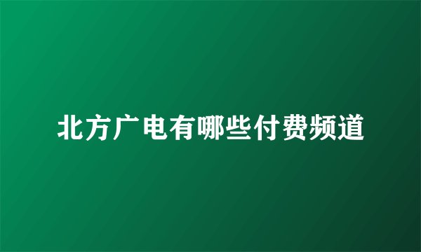北方广电有哪些付费频道