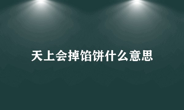 天上会掉馅饼什么意思