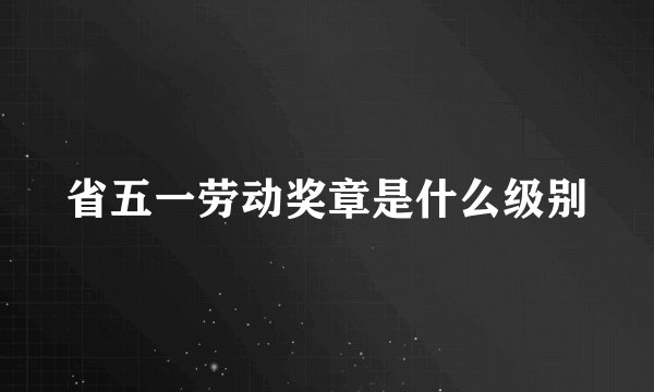 省五一劳动奖章是什么级别