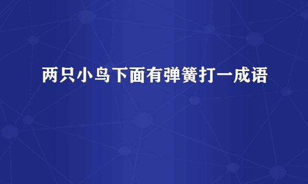 两只小鸟下面有弹簧打一成语