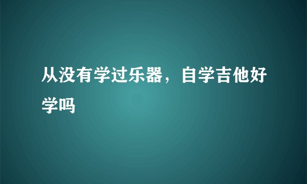 从没有学过乐器,自学吉他好学吗