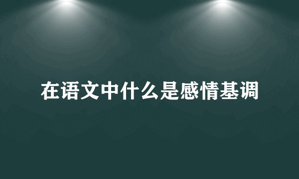 在语文中什么是感情基调