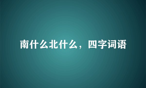 南什么北什么，四字词语