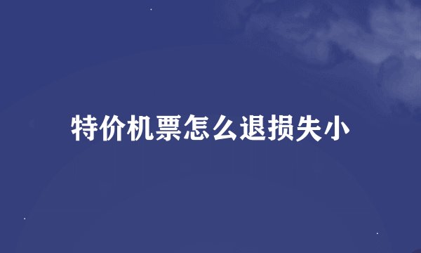 特价机票怎么退损失小