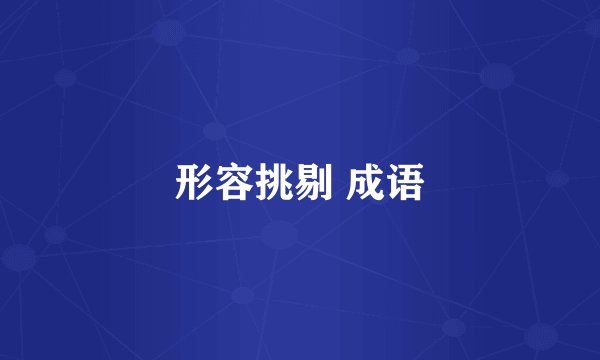 形容挑剔 成语