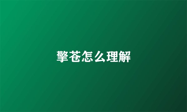 擎苍怎么理解