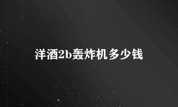 洋酒2b轰炸机多少钱