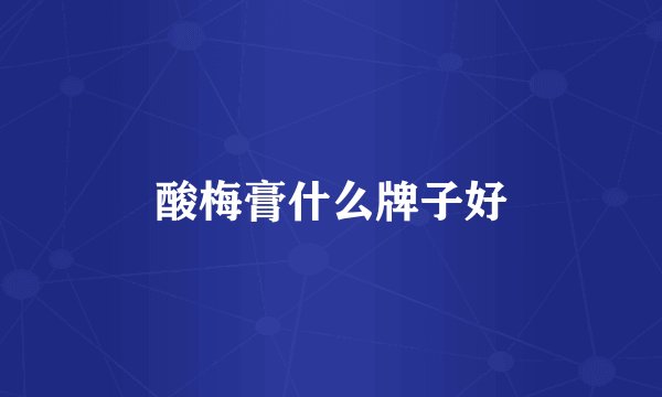 酸梅膏什么牌子好