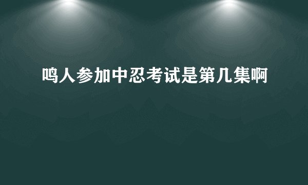 鸣人参加中忍考试是第几集啊