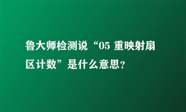 鲁大师检测说“05 重映射扇区计数”是什么意思？