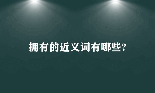 拥有的近义词有哪些?
