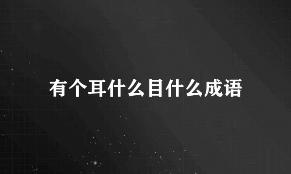 有个耳什么目什么成语