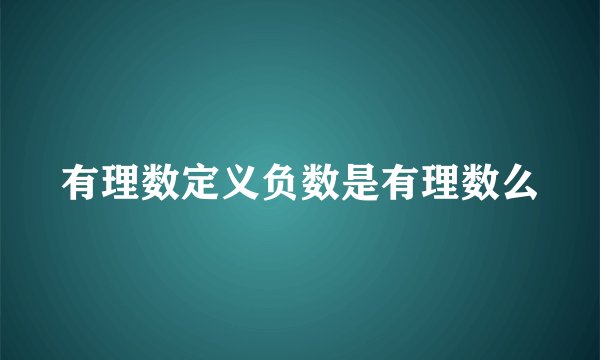 有理数定义负数是有理数么