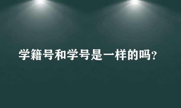 学籍号和学号是一样的吗？