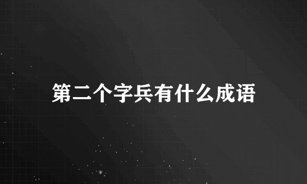 第二个字兵有什么成语