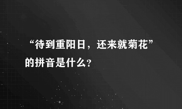 “待到重阳日，还来就菊花”的拼音是什么？