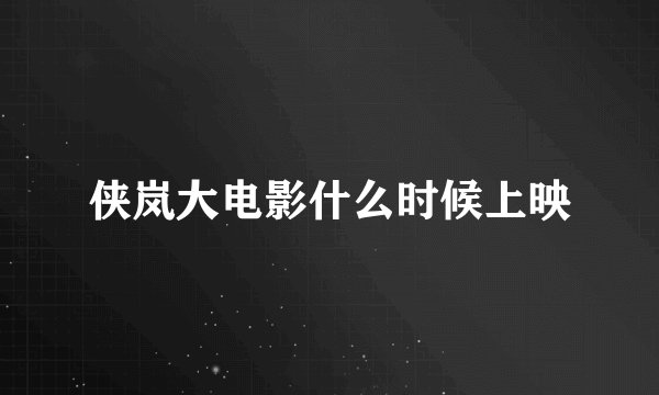 侠岚大电影什么时候上映