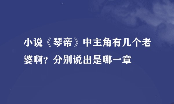 小说《琴帝》中主角有几个老婆啊？分别说出是哪一章