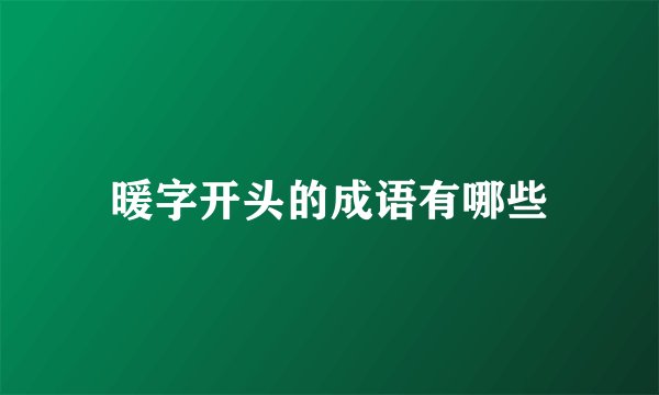 暖字开头的成语有哪些