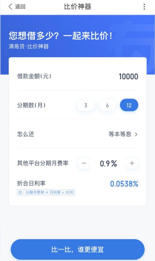 有钱花借一万,利息一年要多少?