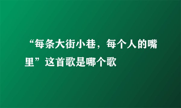 “每条大街小巷，每个人的嘴里”这首歌是哪个歌