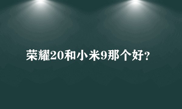 荣耀20和小米9那个好？