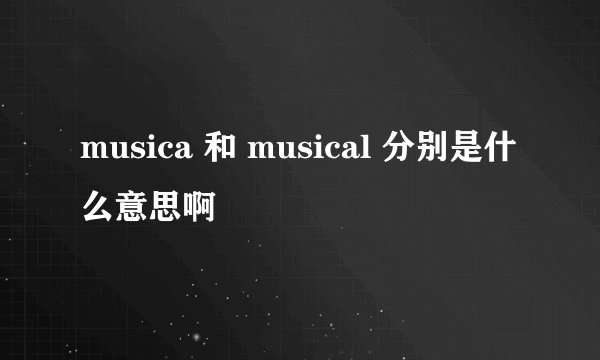 musica 和 musical 分别是什么意思啊