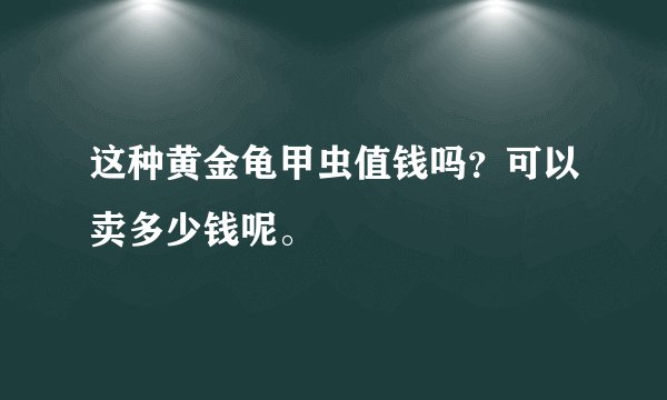 这种黄金龟甲虫值钱吗？可以卖多少钱呢。