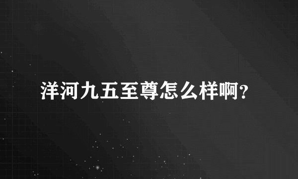 洋河九五至尊怎么样啊？