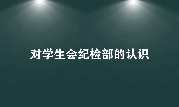 对学生会纪检部的认识