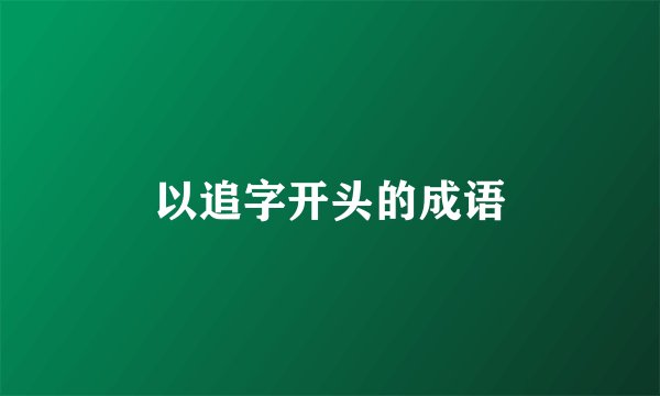 以追字开头的成语
