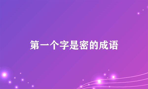 第一个字是密的成语